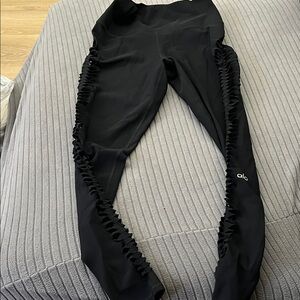 ALO Yoga Black Leggings with Ruffle Detail